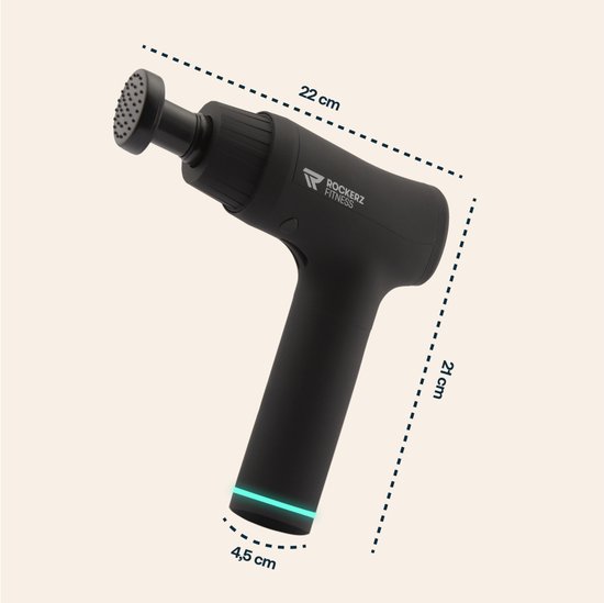 Rockerz Massage Gun - Massage gun professioneel - Massage pistool - 6 opzetstukken - 30 snelheden - Inclusief koffer - Krachtig - Draadloos