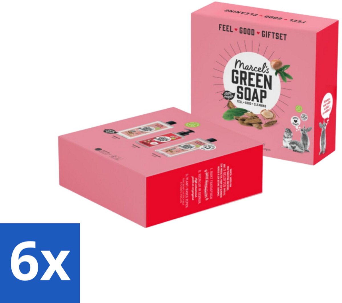 6 x Marcel's Green Soap - Geschenkset - Argan & Oudh - Perfect als cadeau - Natuurlijke Verzorging - Argan & Oudh - Cadeauset - Biologisch Afbreekbaar - Duurzaam