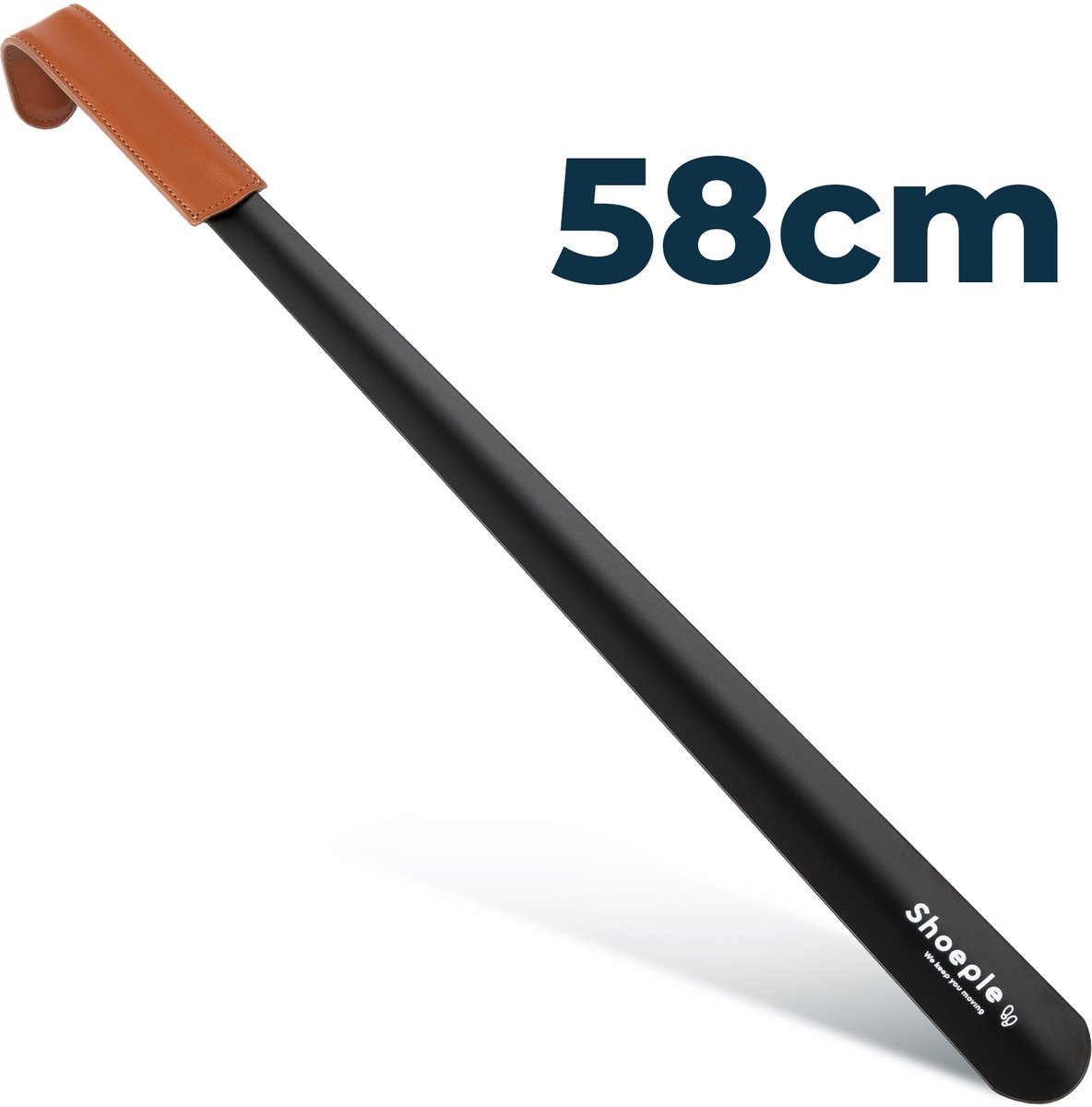 Shoeple Schoenlepel - 58cm Lang - RVS Duurzaam en extra sterk - Zwart
