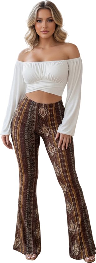 Legging évasé bohème - Fashion femme - Pantalons - Été - Mode - Pantalons - Marron