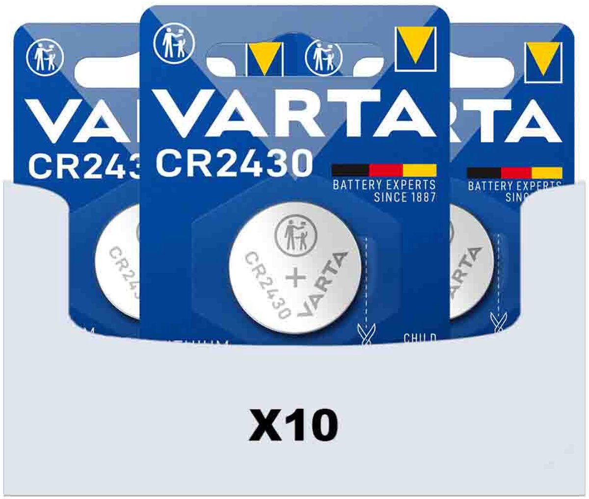 Varta Lithium Coin CR2430 Blister - 10 x - Voordeelverpakking