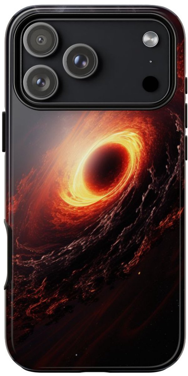 Vurige Zwarte Gat in de Ruimte – Telefoonhoesje Geschikt voor iPhone 17 Pro Max