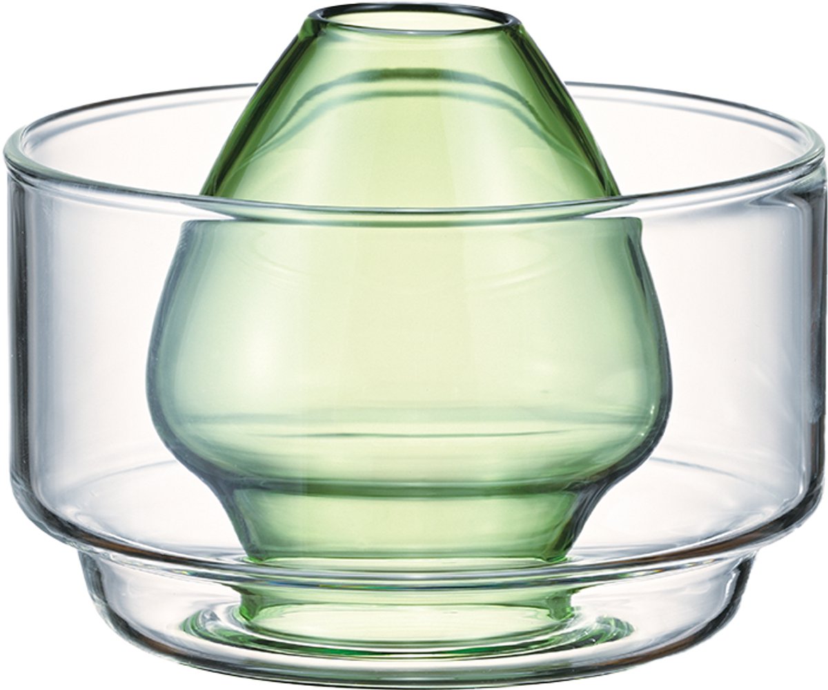 HARIO Matcha Chasen Houder met Kom - Hittebestendig Glas - Groen