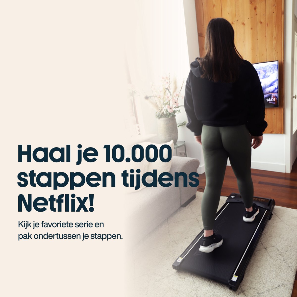 Afbeelding 3 van Rockerz Loopband Inklapbaar - 1-6km/u - Wandelband onder bureau - Walking Pad - Treadmill - Zwart