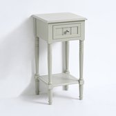 VIDI Eldur - Table d'appoint - Table de chevet - Avec tiroir - Table de chevet bois - Armoire - Meuble - Table d'appoint pour chambre salon - 36 x 36 x 72 cm - Bois - Grijs