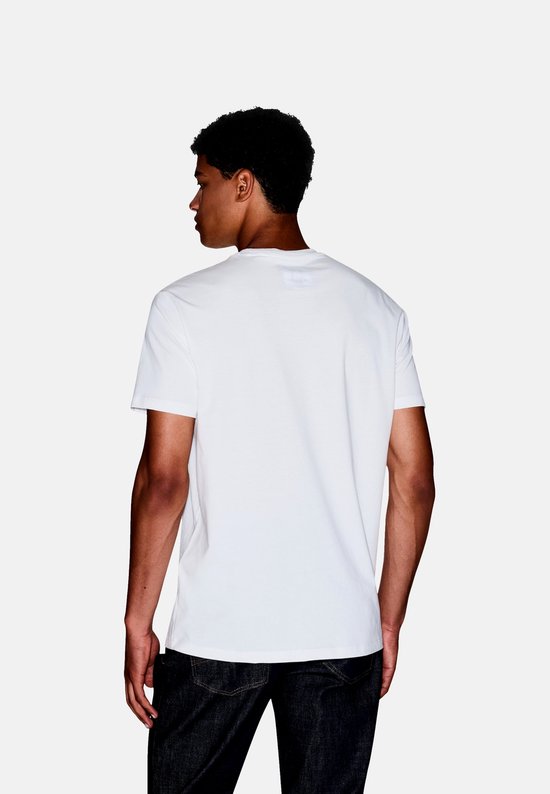 Printed Round Neck Short Sleeve T-shirt - White Shirts