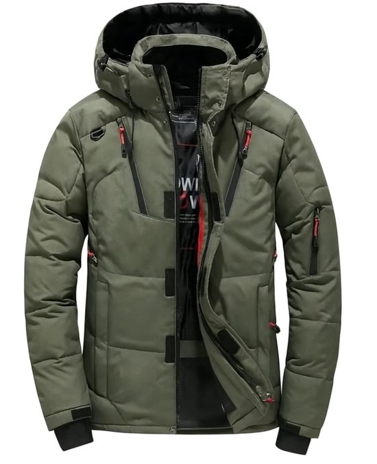 Manteau D'hiver Long Homme - Doudoune Parka Imperméable - Chaud, Coupe-vent - Avec Capuche - Pour Ville, Plein Air