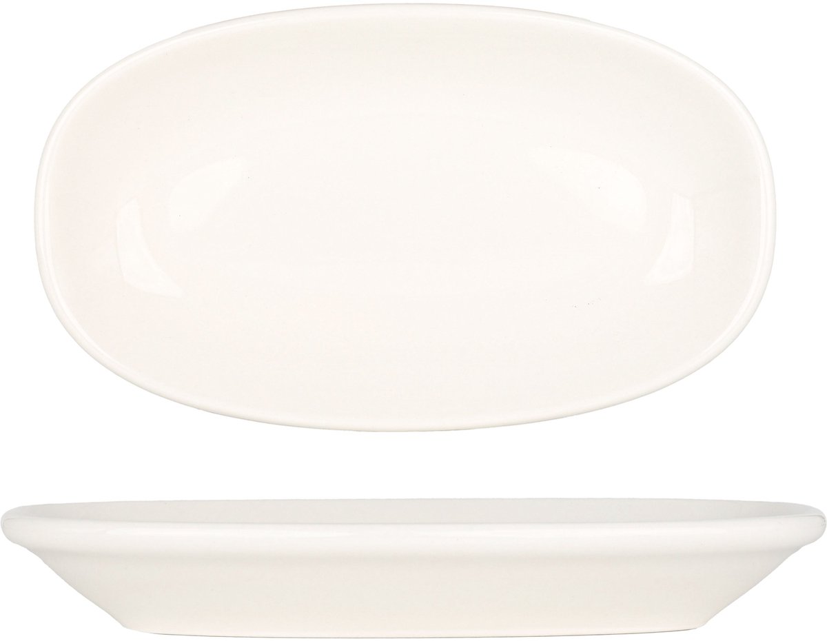 Bonna Serveerschaal - Gourmet - Porselein - 15x8.5 cm - set van 4