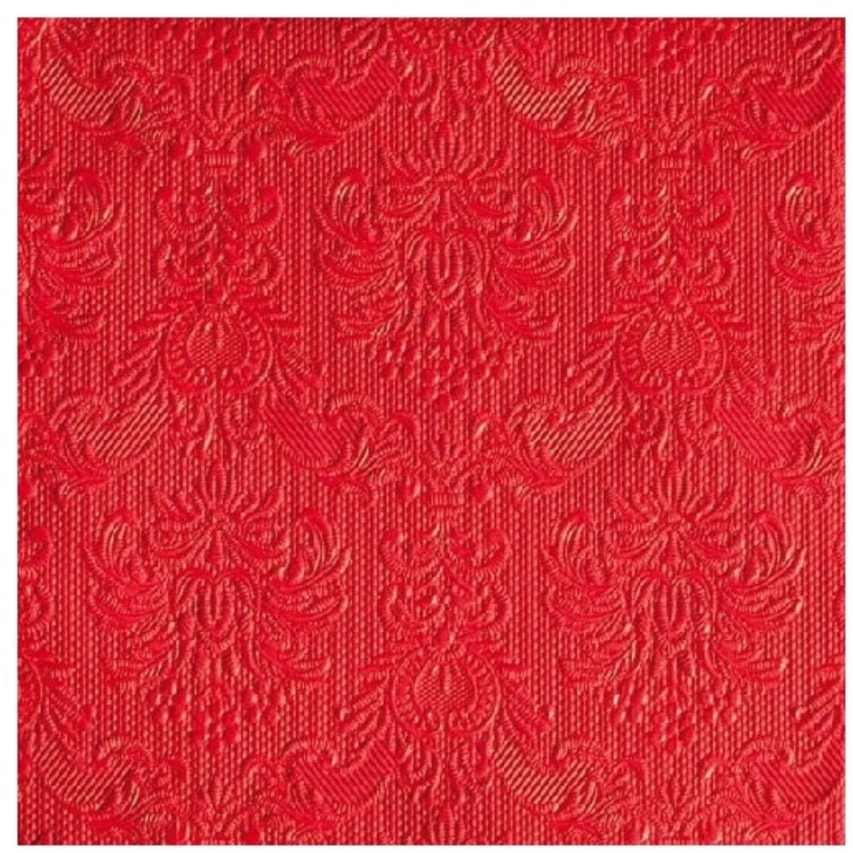 Servetten Luxe - 15x stuks - 33 x 33 cm - rood - barok patroon - 3 laags