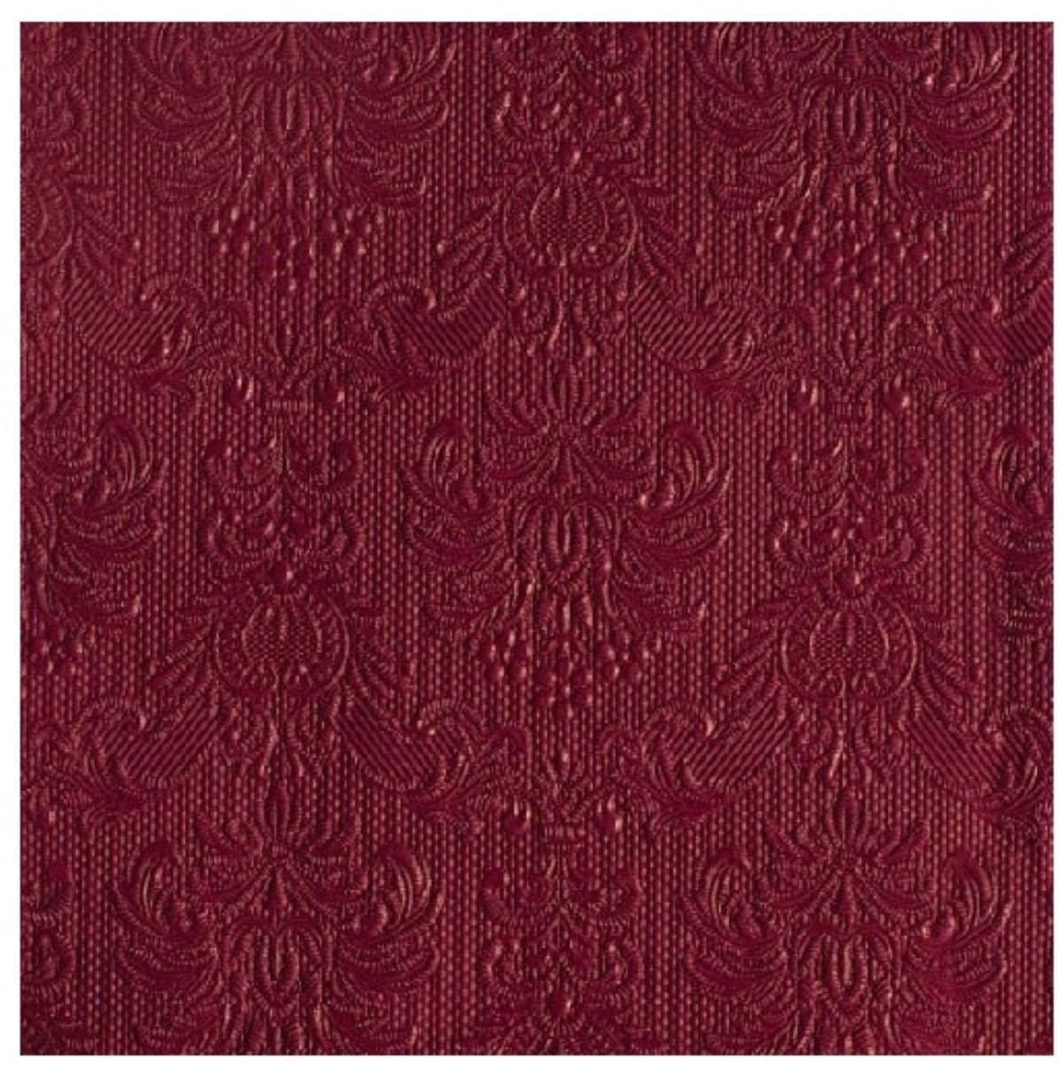 Servetten Luxe - 15x stuks - 33 x 33 cm - bordeaux - barok patroon - 3 laags