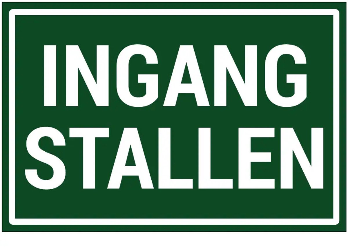 Ingang stallen sticker | 30 x 20 cm