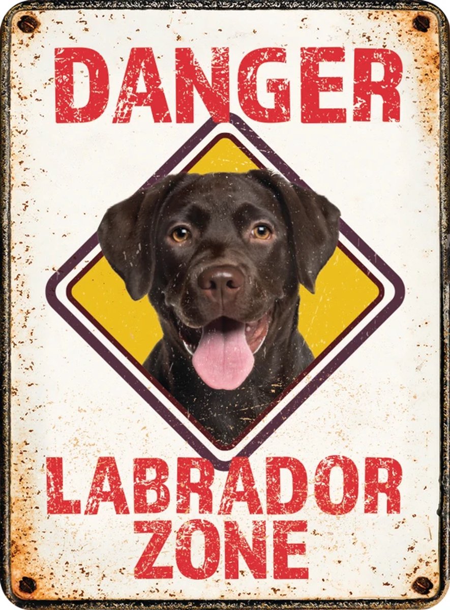 Magneet - Danger Labrador zone - 6x8cm
