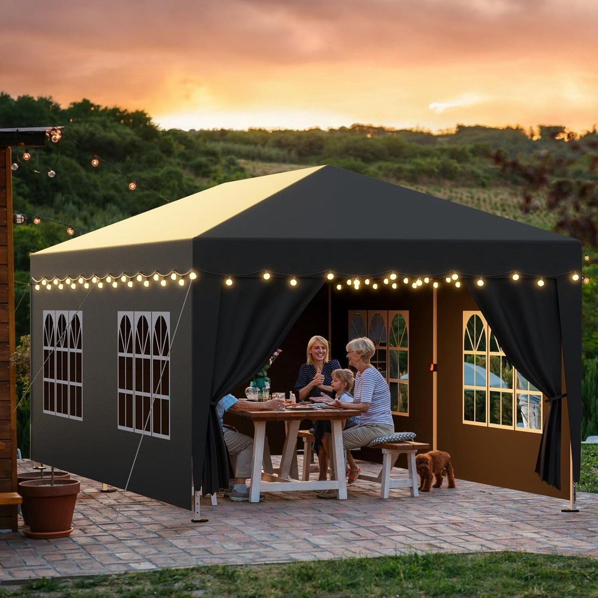 Partytent 3x6 Meter met Afneembare Zijwanden – Waterdicht en Stabiliteit voor Buiten
