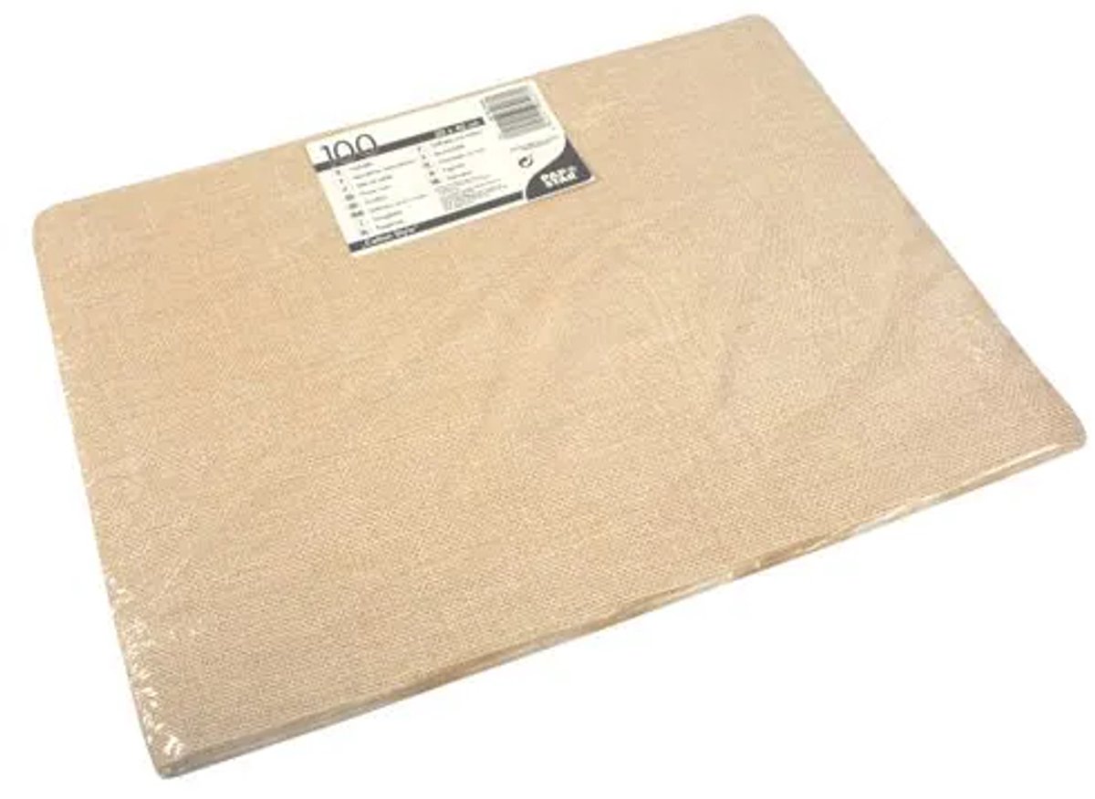 100 Placemats, papier 30 cm x 40 cm zand Cotton Style