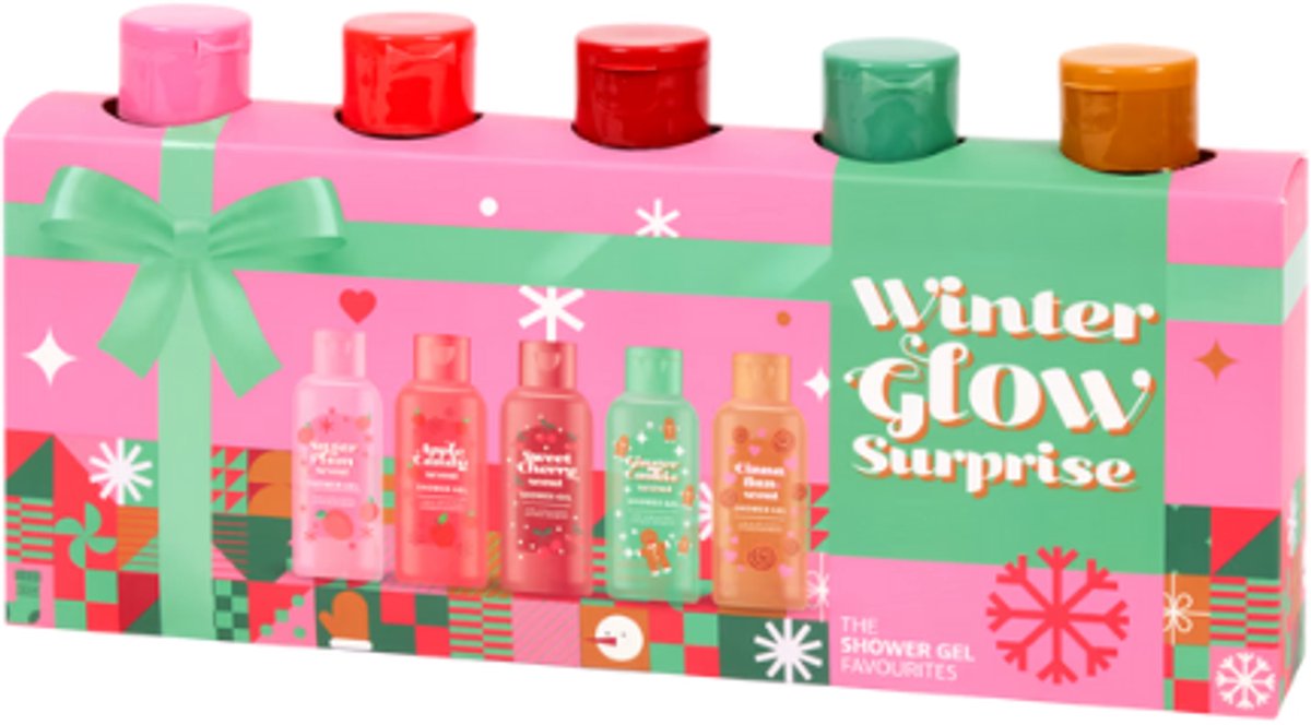 Kerst Geschenkset - Winter Glow Surprise | 5x Douchegel - Wintergeuren | Kerstcadeau - Cadeauverpakking - Kerstgeschenk