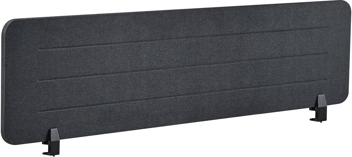BELIANI ZIGGY - Bureauscherm - Donkergrijs - 160 x 40 cm - Polyester