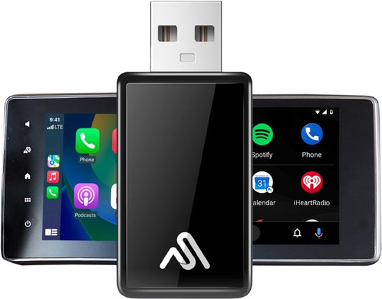 Draadloze CarPlay Android Auto Adapter AutoSky WUA-8 USB-A voor Auto’s vanaf 2016, Plug & Play, Compact