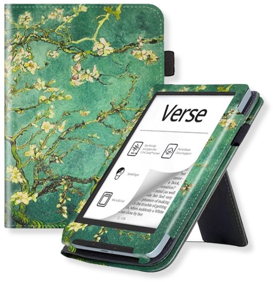 Couverture Lunso PocketBook Verse / Verse Pro / Verse Color (6 pouces) - Housse de Luxe avec support de veille - Van Gogh Almond Blossom