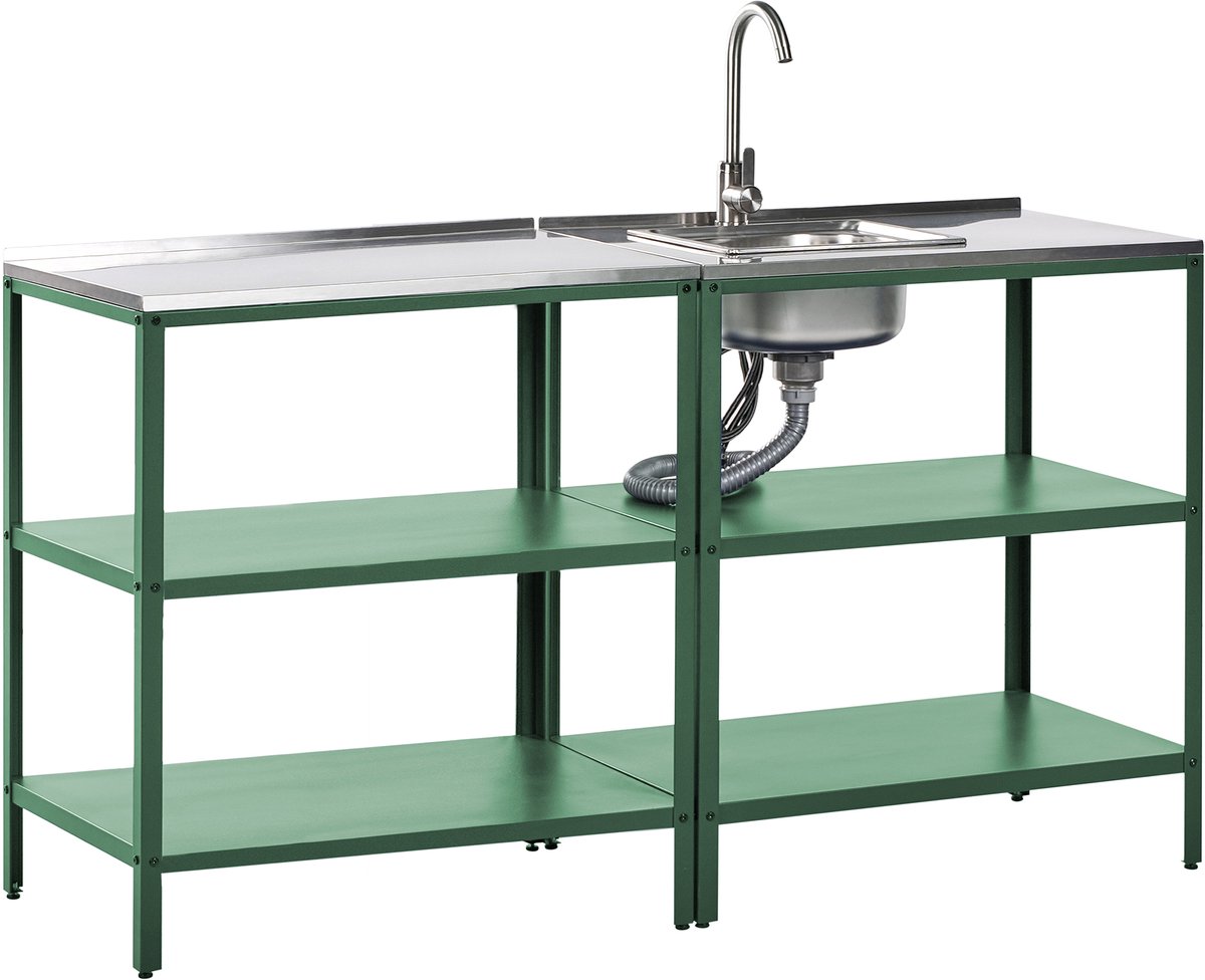 VILAMA - Tuin kookeiland set - Groen - 2-delig - RVS