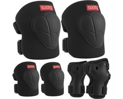 Suotu Skate Beschermset Kinderen - Skate bescherming - Skeeler Beschermset - Zwart - S