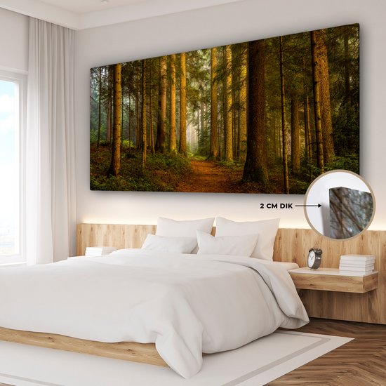 Toile - Toile nature - Arbre - Forêt - Ciel - Décoration murale - Photo sur toile - 200x100 cm