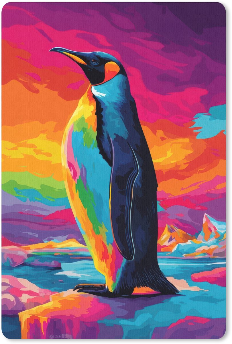 Muismat 18x27 cm - Mousepad Ijsschots - Pinguïn - Abstract - Lucht - Muismatten