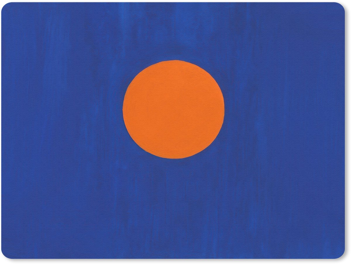 Muismat 23x19 cm - Mousepad Vorm - Rond - Minimalistisch - Blauw - Muismatten
