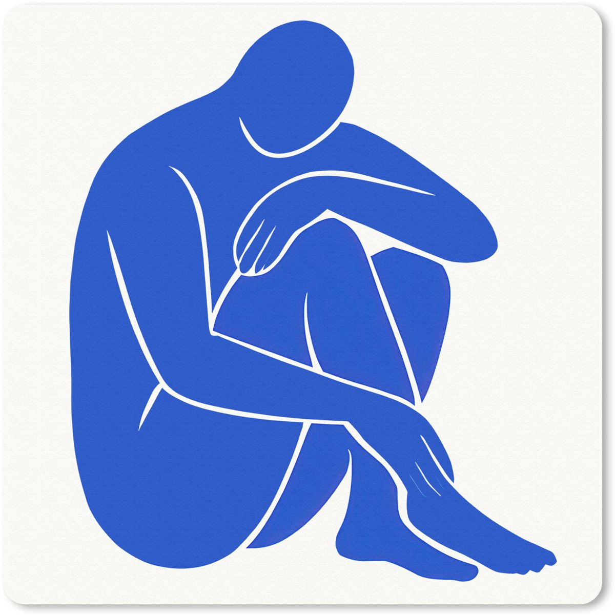 Muismat 20x20 cm - Mousepad Lichaam - Abstract - Blauw - Muismatten