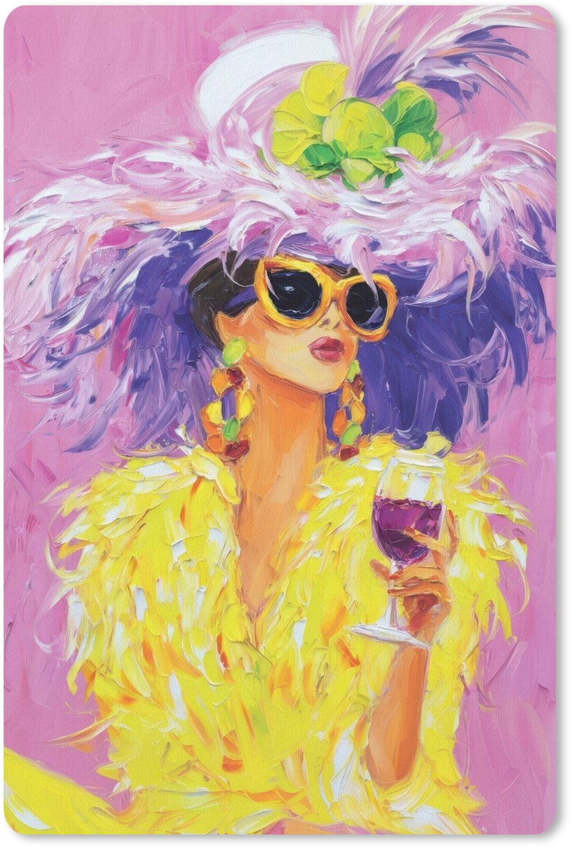 Muismat 18x27 cm - Mousepad Zonnebril - Vrouw - Jas - Veren - Muismatten