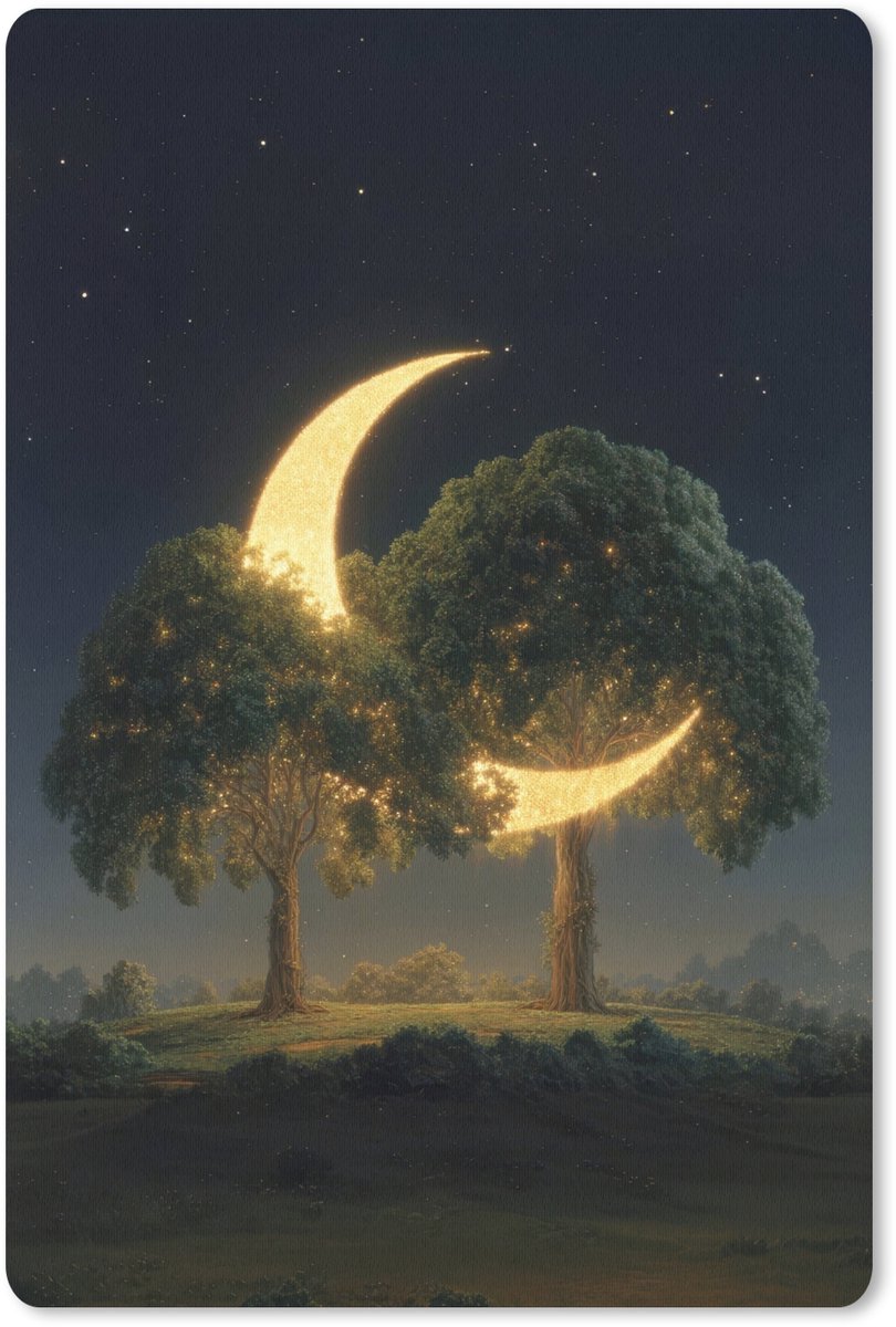 Muismat 18x27 cm - Mousepad Maan - Bomen - Rust - Muismatten
