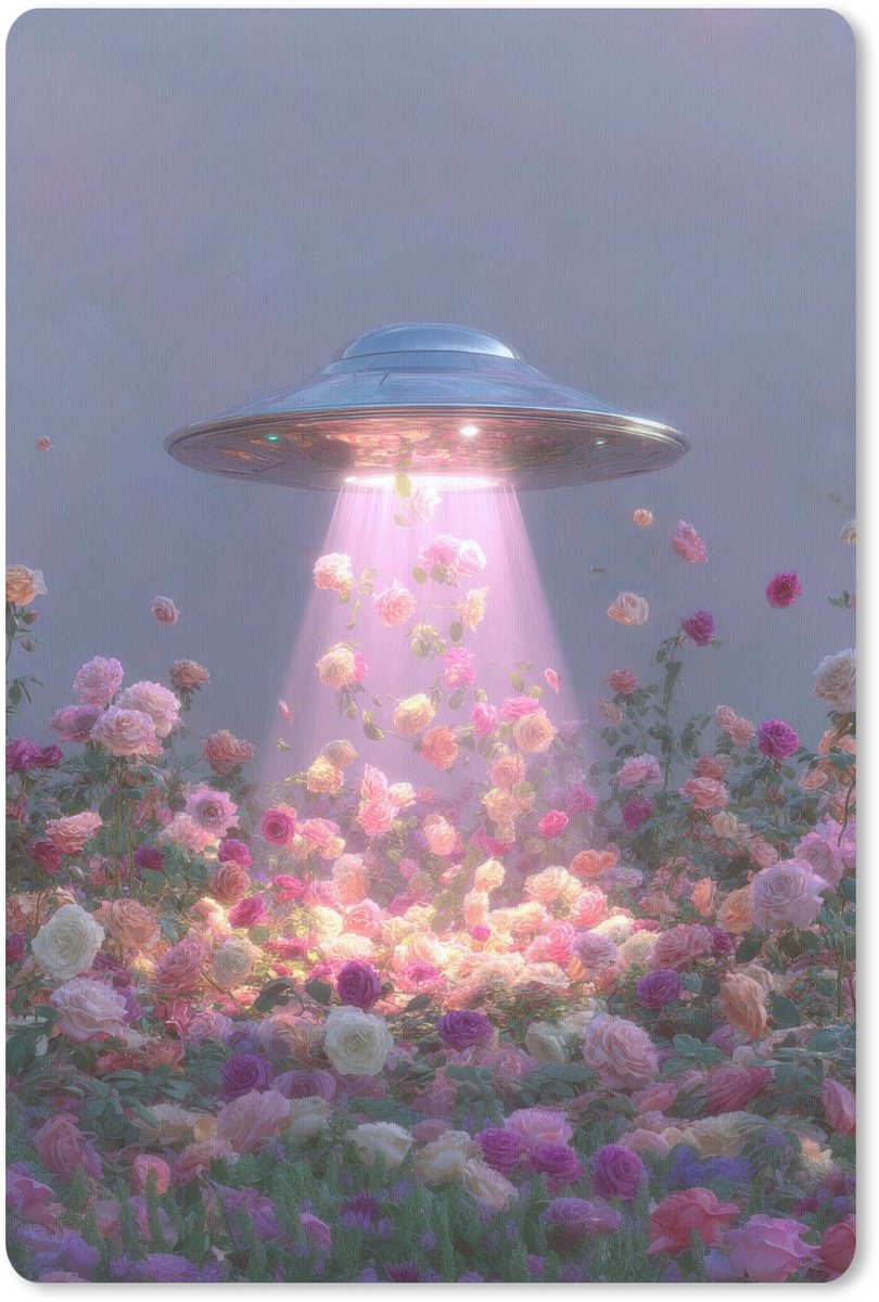 Muismat 18x27 cm - Mousepad Ufo - Rozen - Pastelkleuren - Muismatten