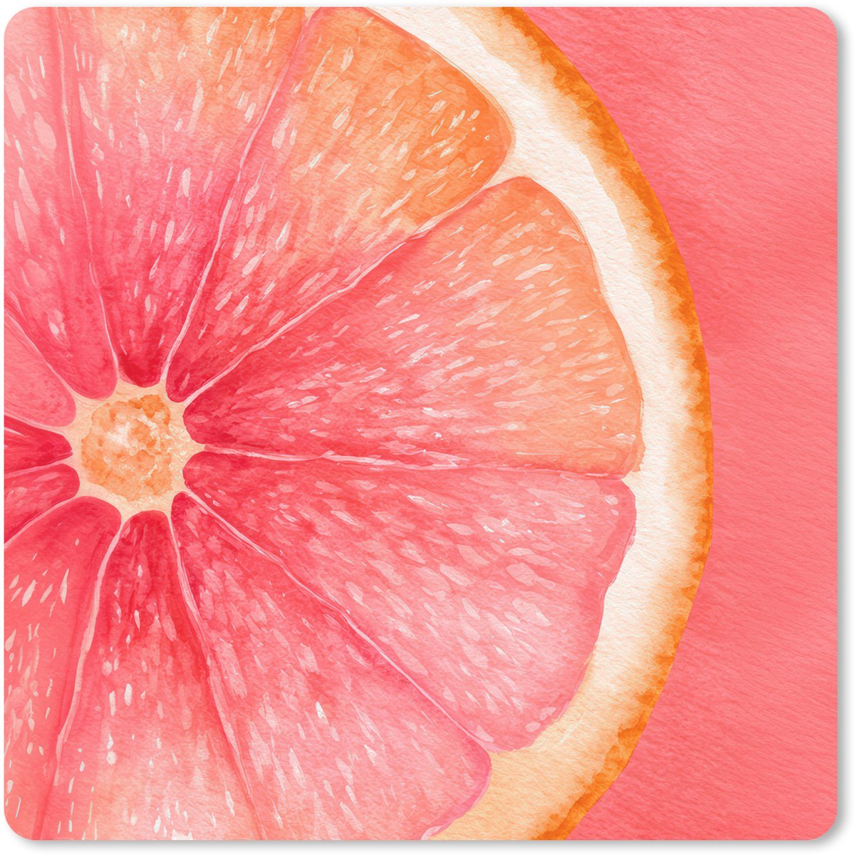 Muismat XXL 60x60 cm - Bureau onderlegger - Bureau mat Grapefruit - Roze - Levendig - Bureaumat - Gaming mousepad xl - Bureaulegger groot - Computer deskmat