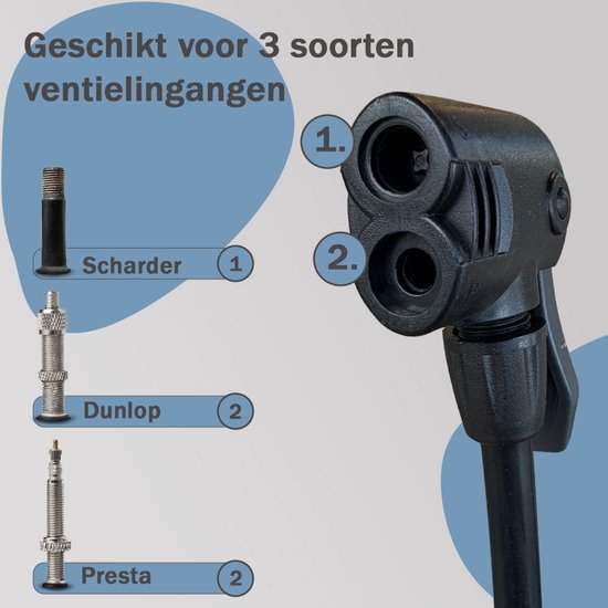 Cycloni Profi Vloerpomp - Fietspomp met Manometer - Auto- en Hollands Ventiel - Tot 11 Bar - Betrouwbare Fietspomp voor MTB, Racefiets en Stadsfiets — afbeelding 3