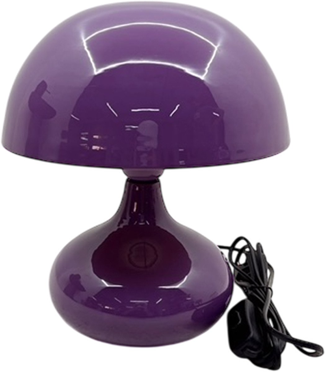 by Mooss - Enamel - Tafellamp - Paddestoel - Purple - Paars - Large - Hoogglans - Metaal - 26.00 x 26.00 x 29.00 cm - Ã˜ 26 cm