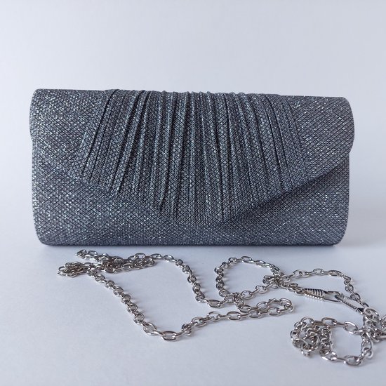 Elegante damesclutch van glanzende stof, schoudertas voor feestjes en