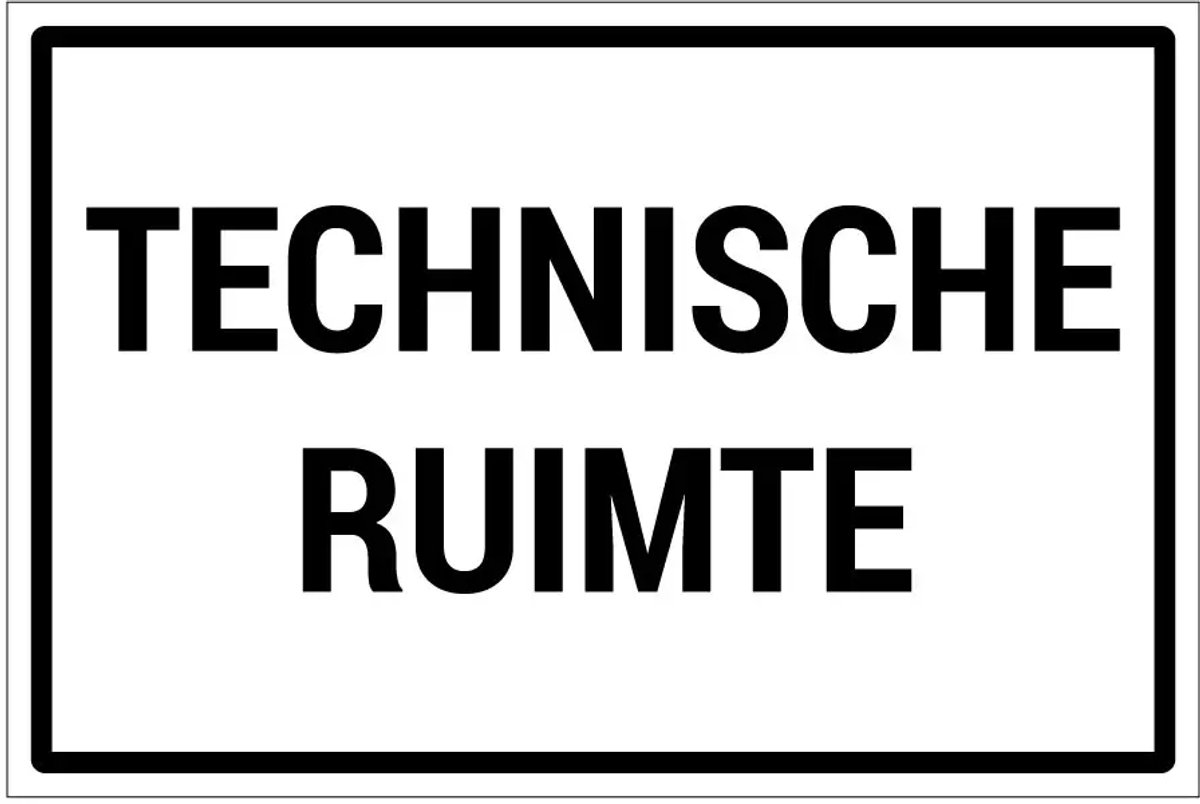 Technische ruimte sticker | 30 x 20 cm