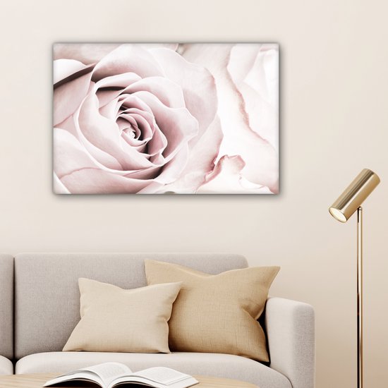 Peinture sur toile Fleurs - Rose - Rose - Botanique - 60x40 cm - Décoration murale
