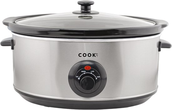 COOK-IT Slowcooker 6,5L RVS met Warmhoudfunctie