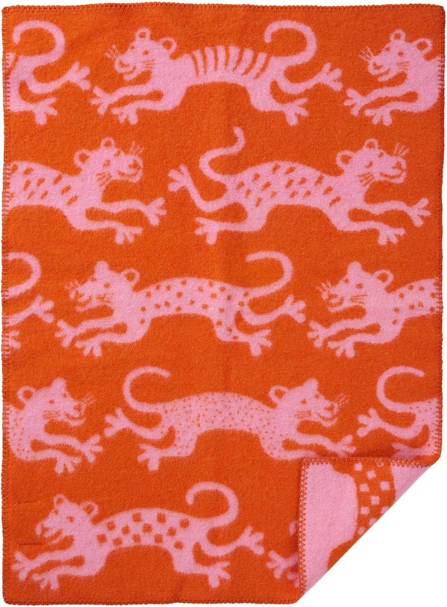 Klippan wollen wiegdeken - ranje/roze- Jump -65-90 cm - 100% lamswol