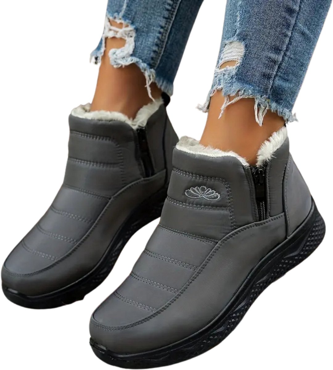 Livano Snowboots Dames Sneeuwschoenen Snowboots Wintersport Ski Gadgets Grijs