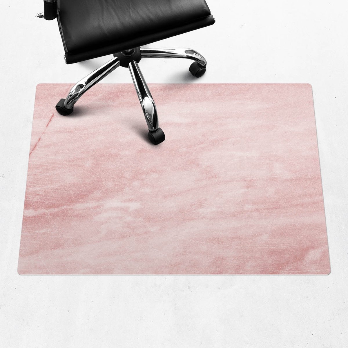 Wallfluent - Vloerbeschermer Pastelmarmer - 100x70 cm - Roze Vloerbeschermer Bureaustoel Tapijt - Rechthoekig - Motif Vloerbeschermer-Computer Stoel Mat-Kantoordecoraties - Organisch marmerpatroon