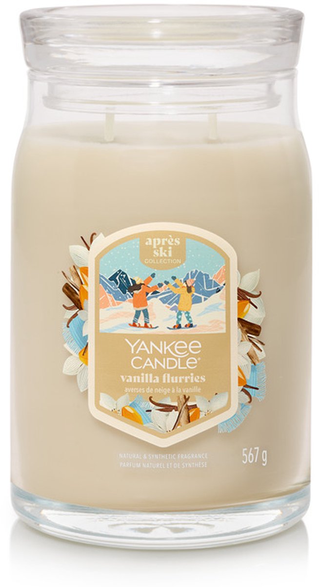 Yankee Candle Vanilla Flurries Large Jar Geurkaars - 90 branduren - twee lonten Crème