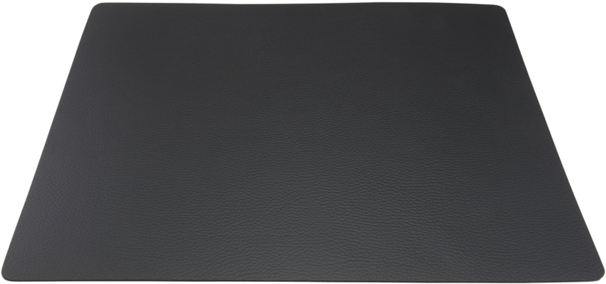 Securit placemat RAW, echt leer, zwart