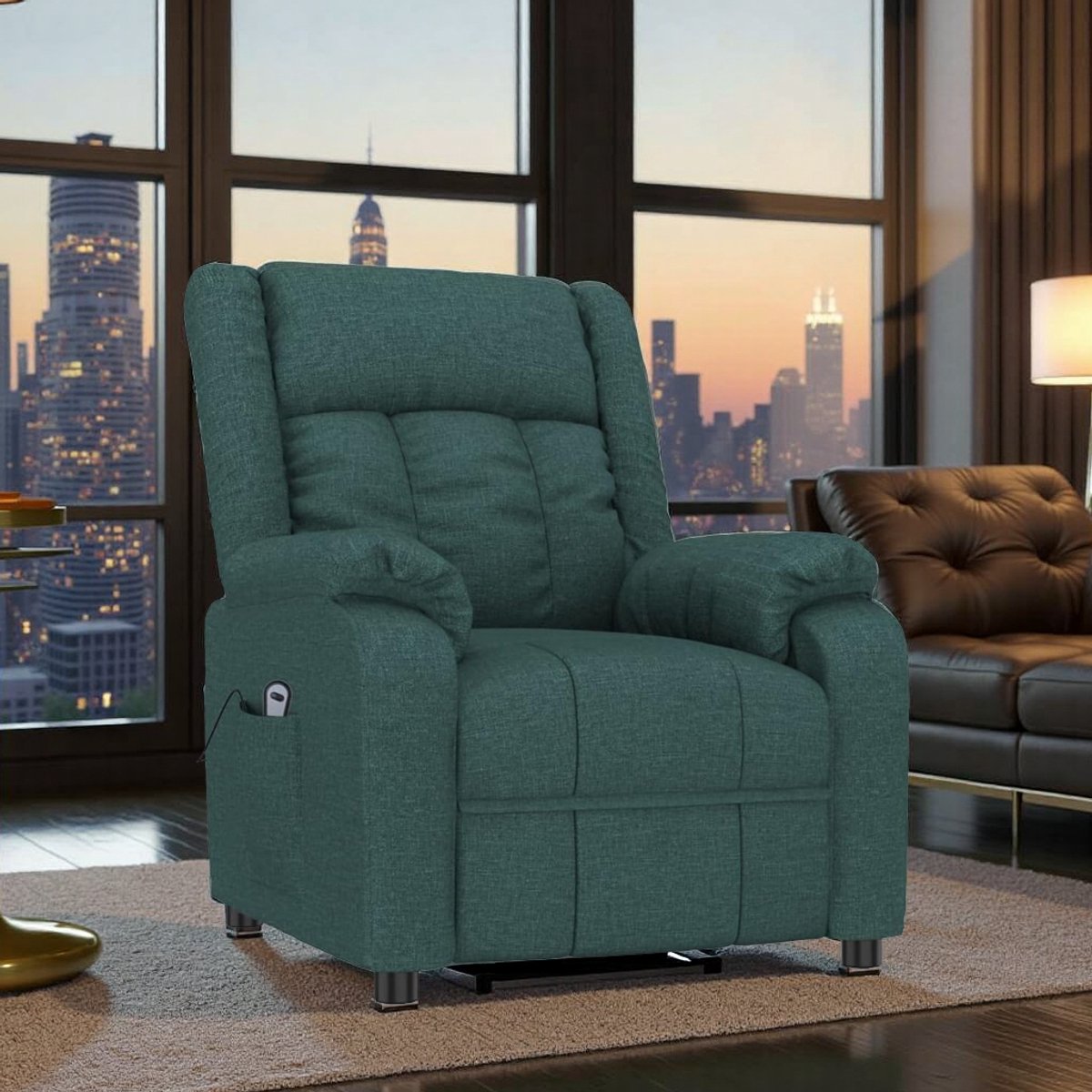 Afbeelding 2 van Industrialhome Elektrische Relaxstoel Donkergroen