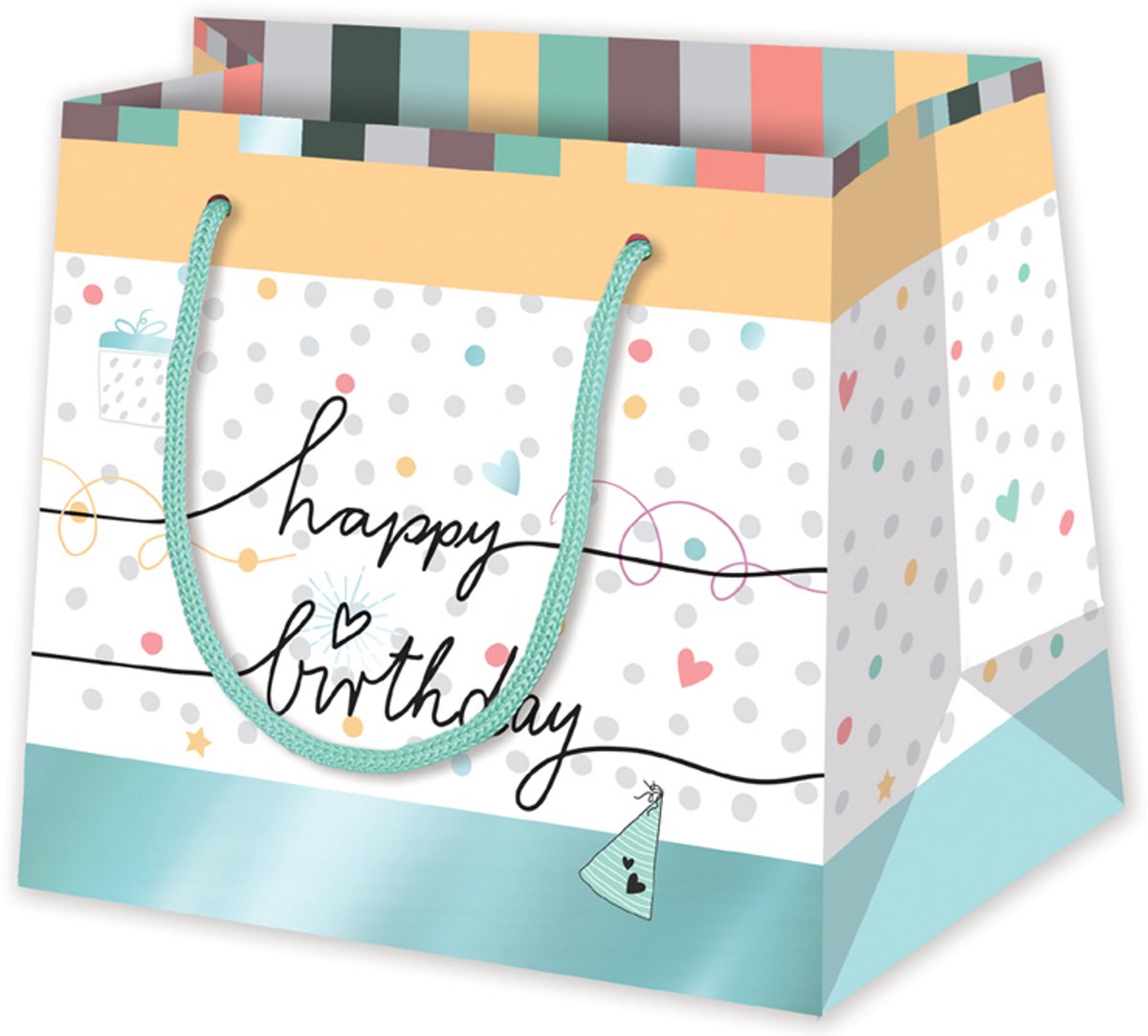 SUSY CARD geschenktas 'Happy Eco B-day Typo', klein