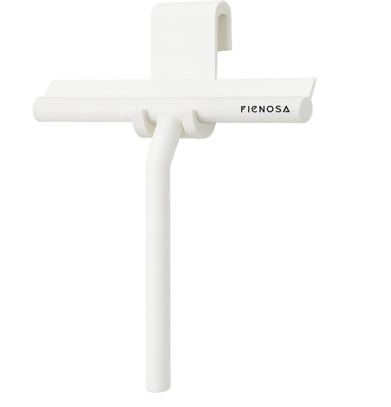 Fienosa Douchewisser Wit - met Siliconen Ophanghaak - Raamwisser - cadeau -Badkamer Accessoires - Luxe Trekker Douche - Zacht Siliconen, Modern strak design