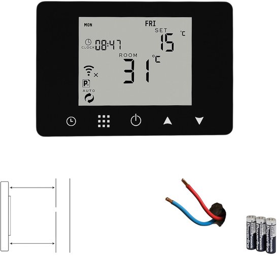 WiFi/Zigbee Touch Thermostaat Opbouw