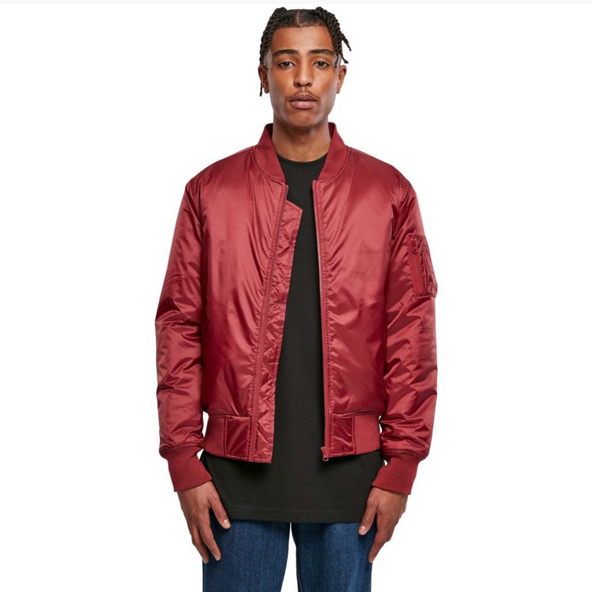 Build your Brand Bomber Jacket BY030 Burgundy Rood