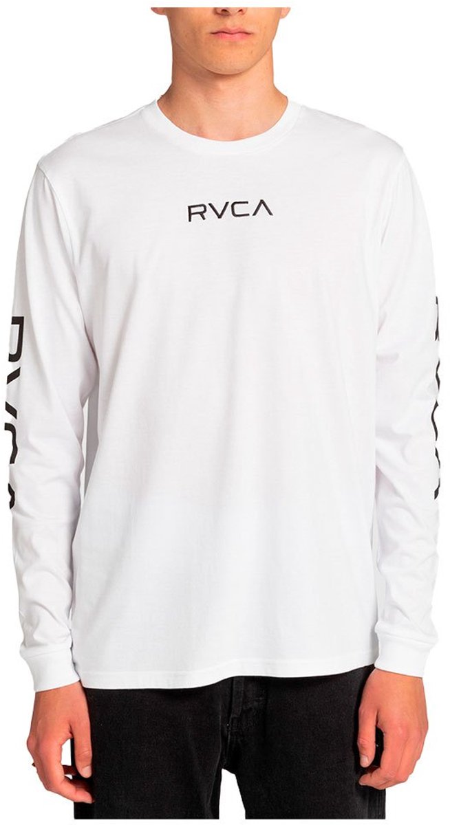Rvca Big Sleeve Tee T-shirt Met Lange Mouwen Wit M Man
