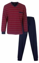 Paul Hopkins Heren Pyjama - V-hals - Katoen - Gestreept Rood - Maat M